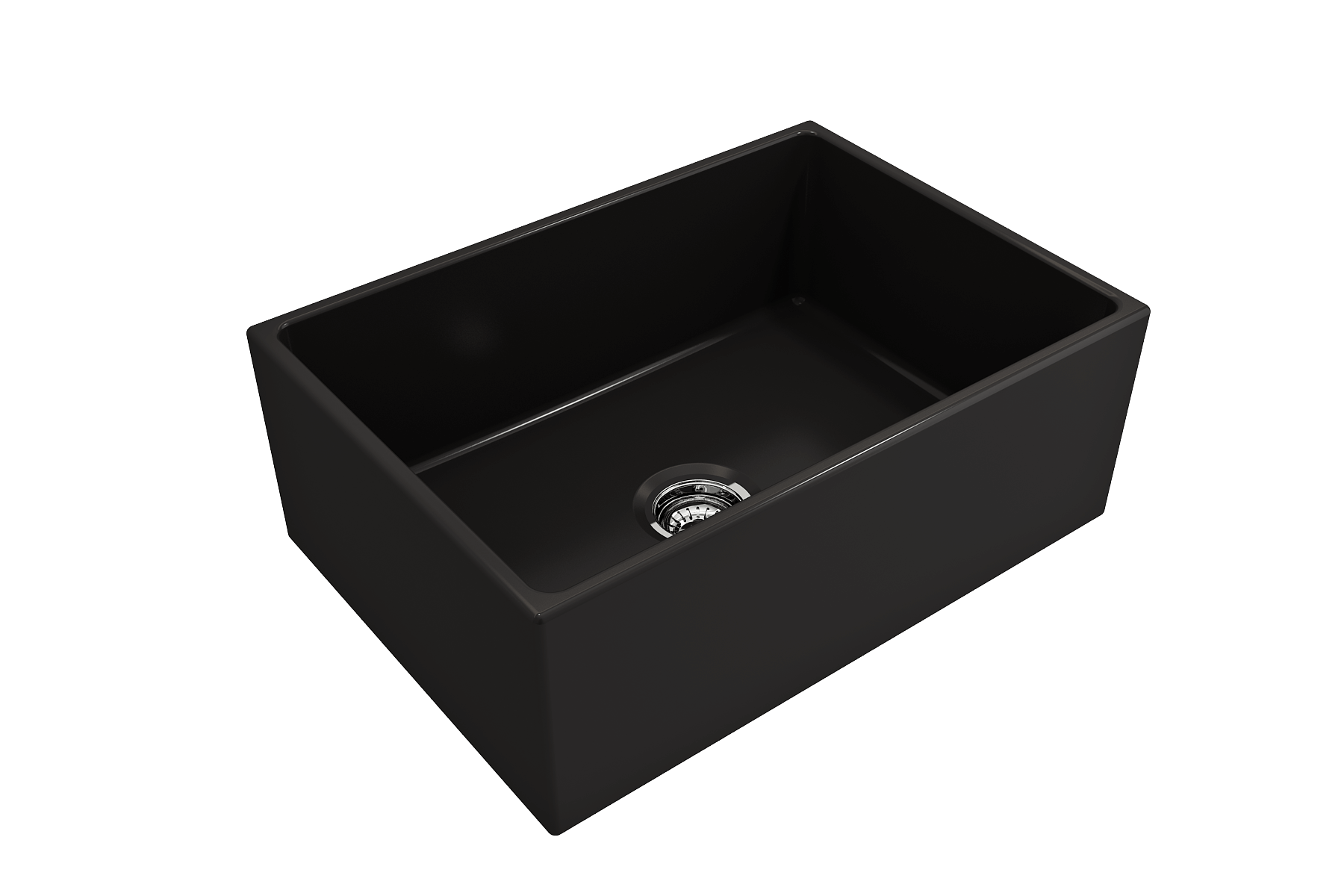 BOCCHI Contempo 27" Fireclay Farmhouse Sink Kit with Faucet and Accessories, Matte Black (sink) / Matte Black (faucet), 1356-004-2020MB