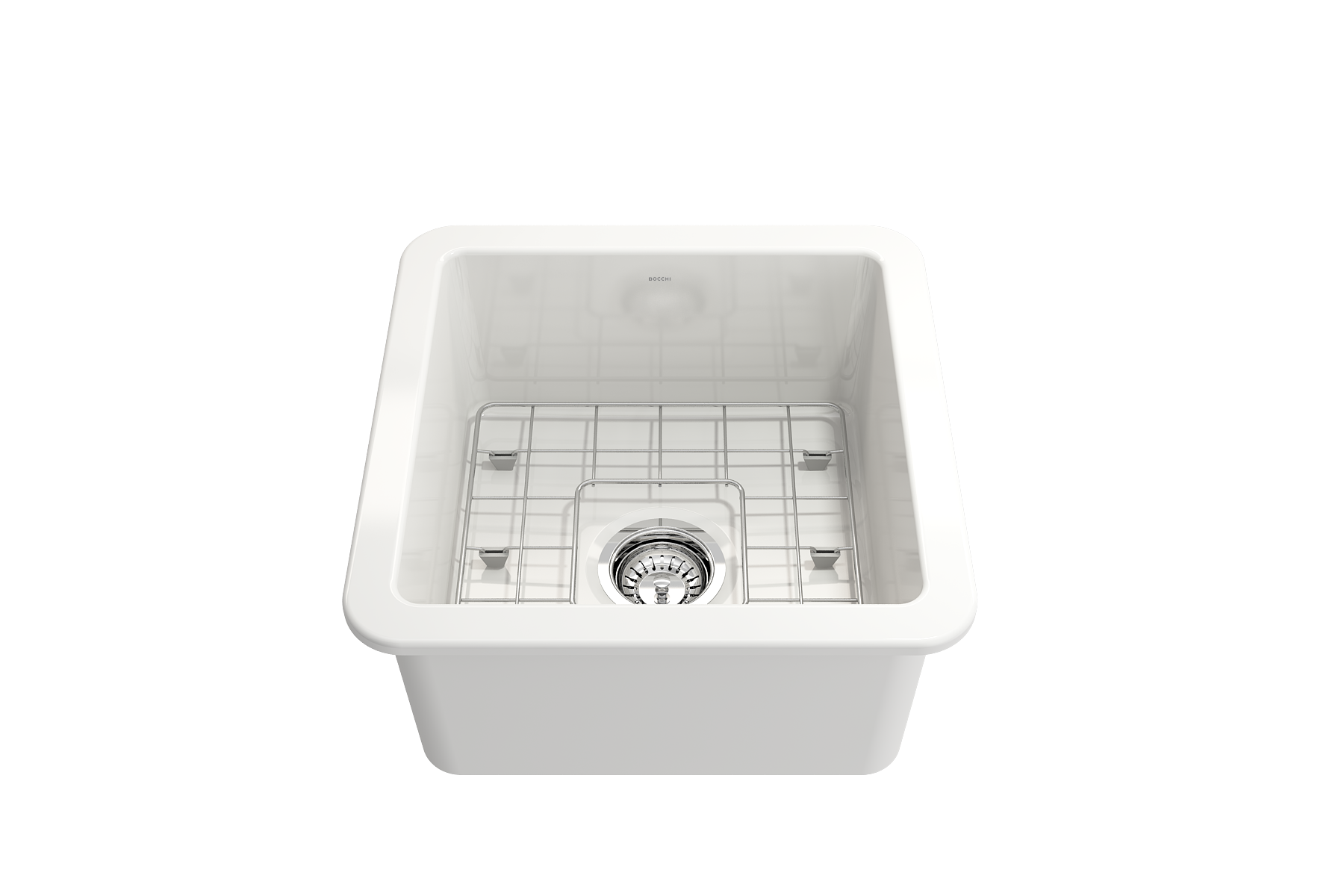 BOCCHI Sotto 18" Fireclay Bar/Prep Sink Kit with Accessories, White, 1359-001-KIT1