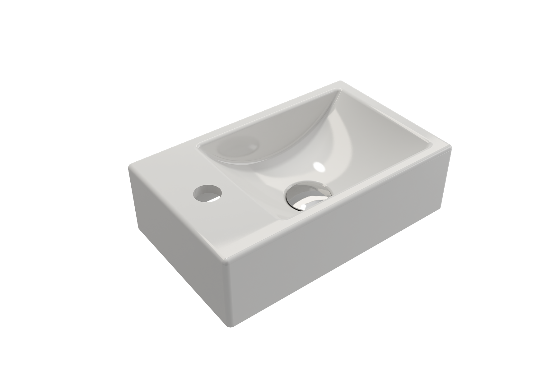 BOCCHI Milano Small 15" Rectangle Wallmount Fireclay Bathroom Sink, White, Single Faucet Hole, 1418-001-0126