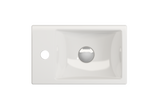 BOCCHI Milano Small 15" Rectangle Wallmount Fireclay Bathroom Sink, White, Single Faucet Hole, 1418-001-0126
