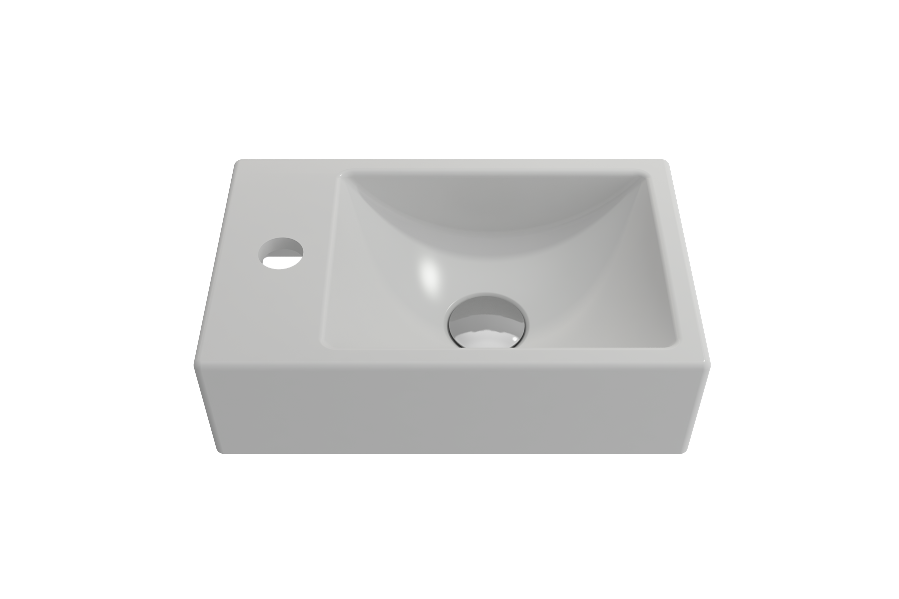 BOCCHI Milano Small 15" Rectangle Wallmount Fireclay Bathroom Sink, Matte White, Single Faucet Hole, 1418-002-0126