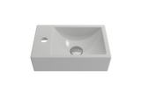 BOCCHI Milano Small 15" Rectangle Wallmount Fireclay Bathroom Sink, Matte White, Single Faucet Hole, 1418-002-0126