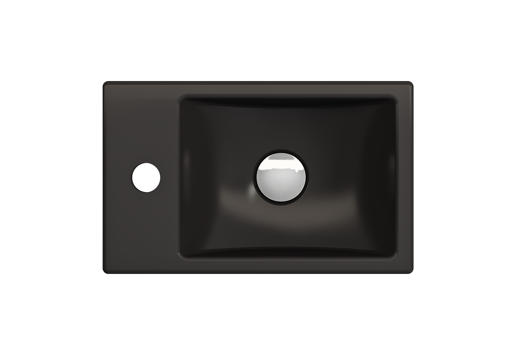 BOCCHI Milano Small 15" Rectangle Wallmount Fireclay Bathroom Sink, Matte Black, Single Faucet Hole, 1418-004-0126