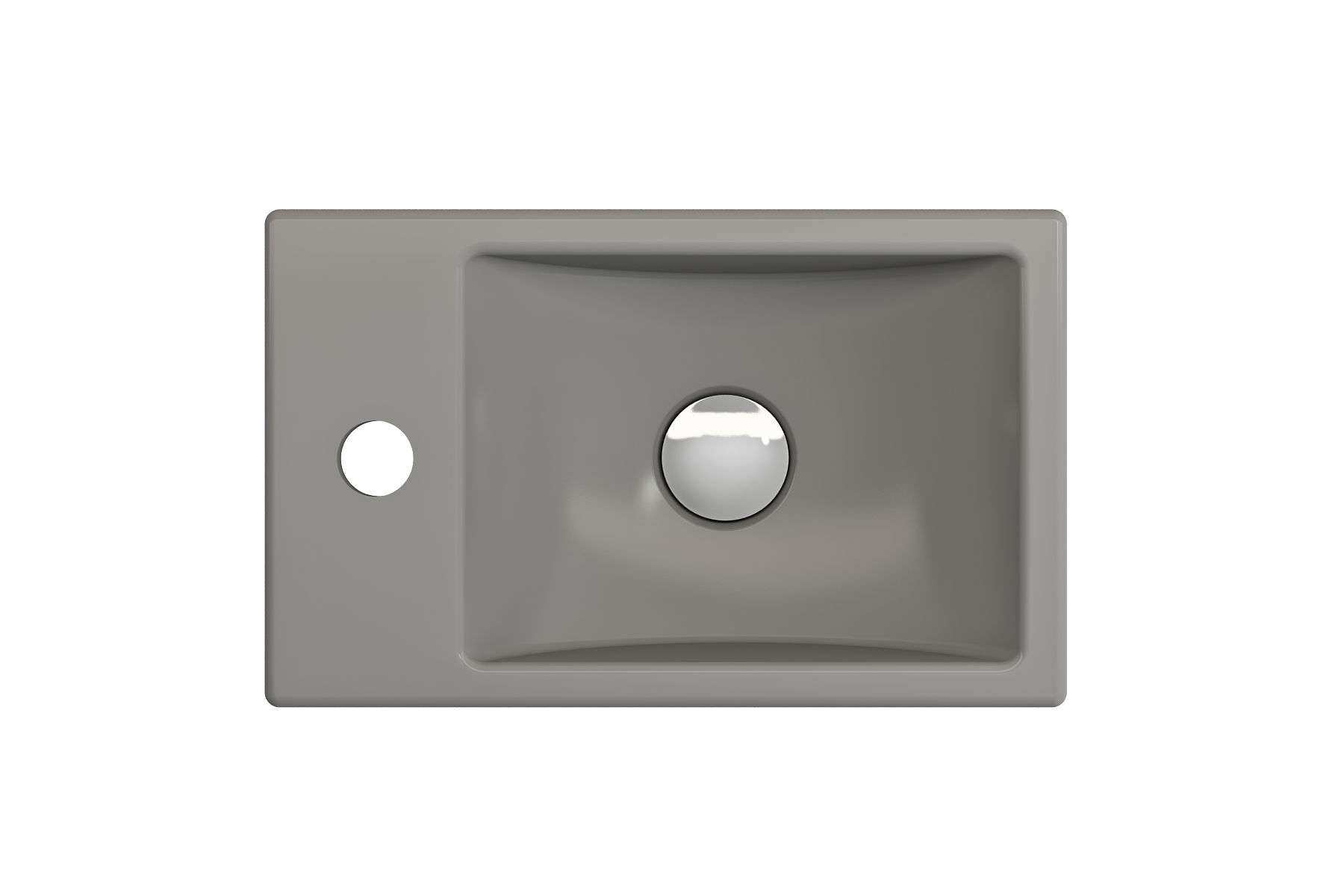 BOCCHI Milano Small 15" Rectangle Wallmount Fireclay Bathroom Sink, Matte Gray, Single Faucet Hole, 1418-006-0126