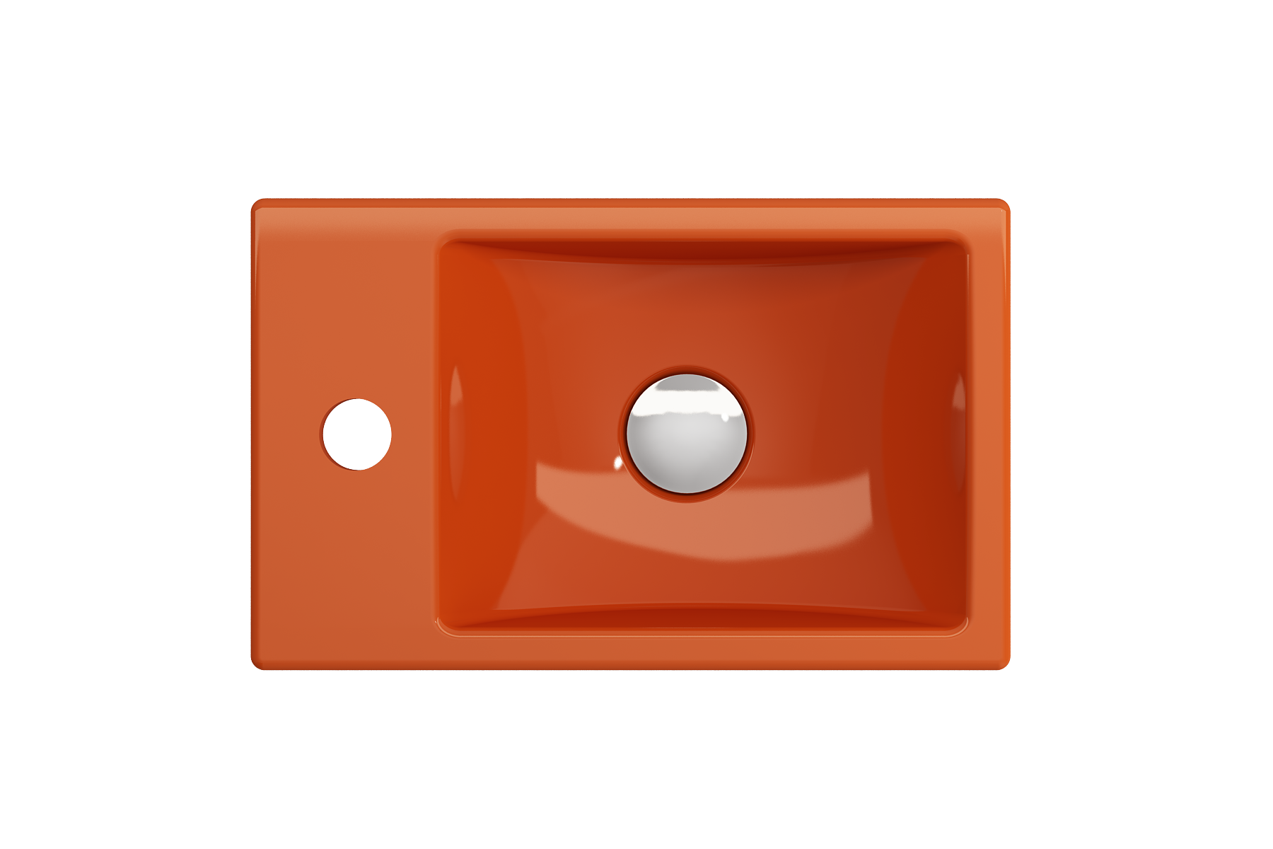 BOCCHI Milano Small 15" Rectangle Wallmount Fireclay Bathroom Sink, Orange, Single Faucet Hole, 1418-012-0126