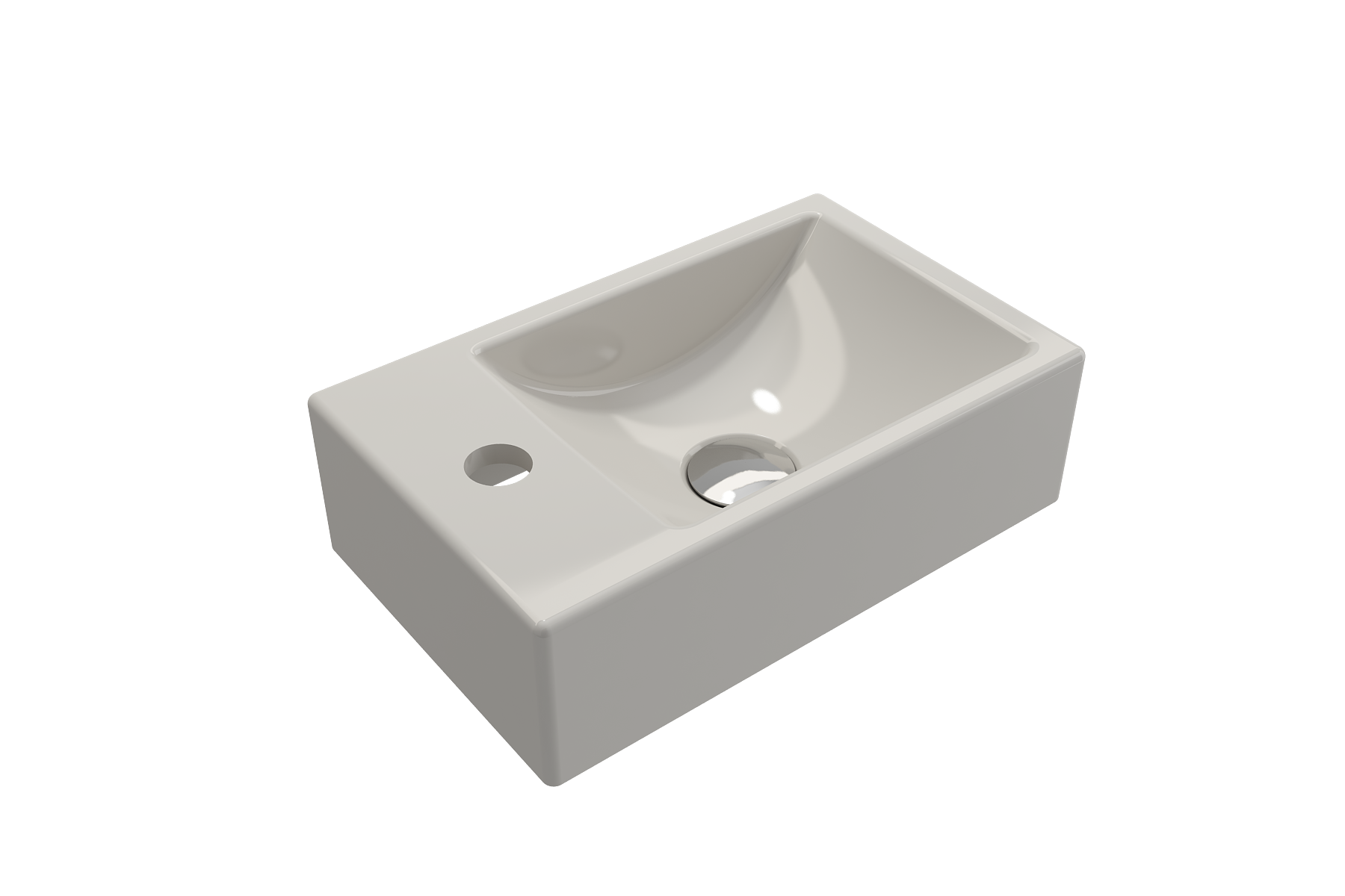 BOCCHI Milano Small 15" Rectangle Wallmount Fireclay Bathroom Sink, Biscuit, Single Faucet Hole, 1418-014-0126
