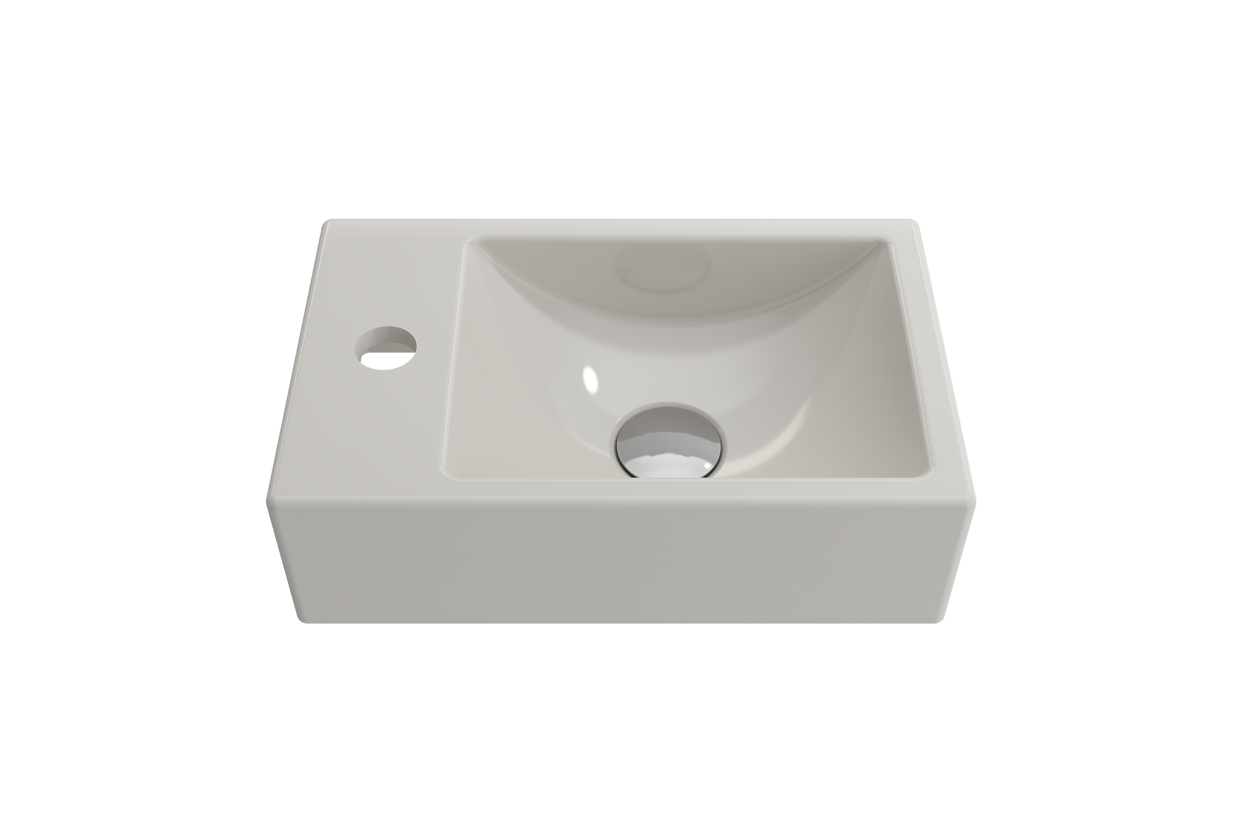 BOCCHI Milano Small 15" Rectangle Wallmount Fireclay Bathroom Sink, Biscuit, Single Faucet Hole, 1418-014-0126