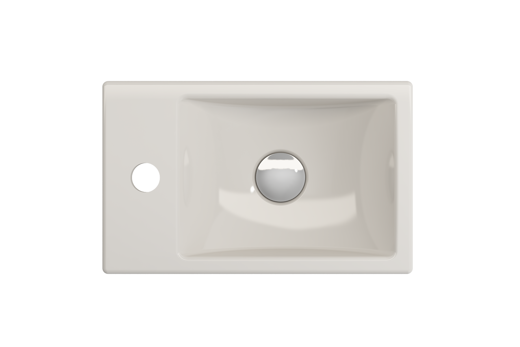 BOCCHI Milano Small 15" Rectangle Wallmount Fireclay Bathroom Sink, Biscuit, Single Faucet Hole, 1418-014-0126