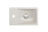 BOCCHI Milano Small 15" Rectangle Wallmount Fireclay Bathroom Sink, Biscuit, Single Faucet Hole, 1418-014-0126