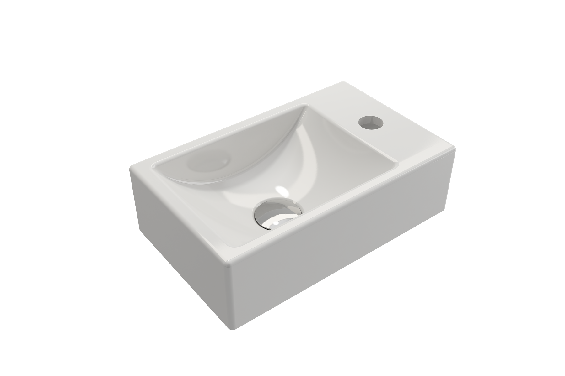 BOCCHI Milano Small 15" Rectangle Wallmount Fireclay Bathroom Sink, White, Single Faucet Hole, 1419-001-0126