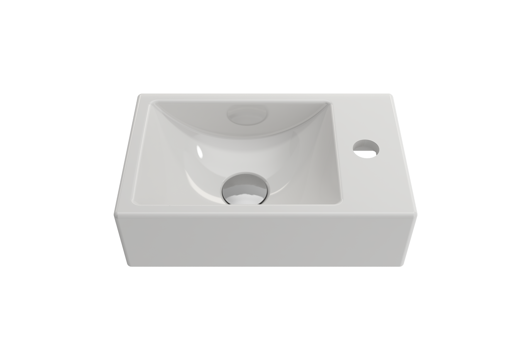 BOCCHI Milano Small 15" Rectangle Wallmount Fireclay Bathroom Sink, White, Single Faucet Hole, 1419-001-0126