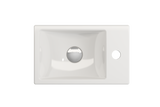 BOCCHI Milano Small 15" Rectangle Wallmount Fireclay Bathroom Sink, White, Single Faucet Hole, 1419-001-0126