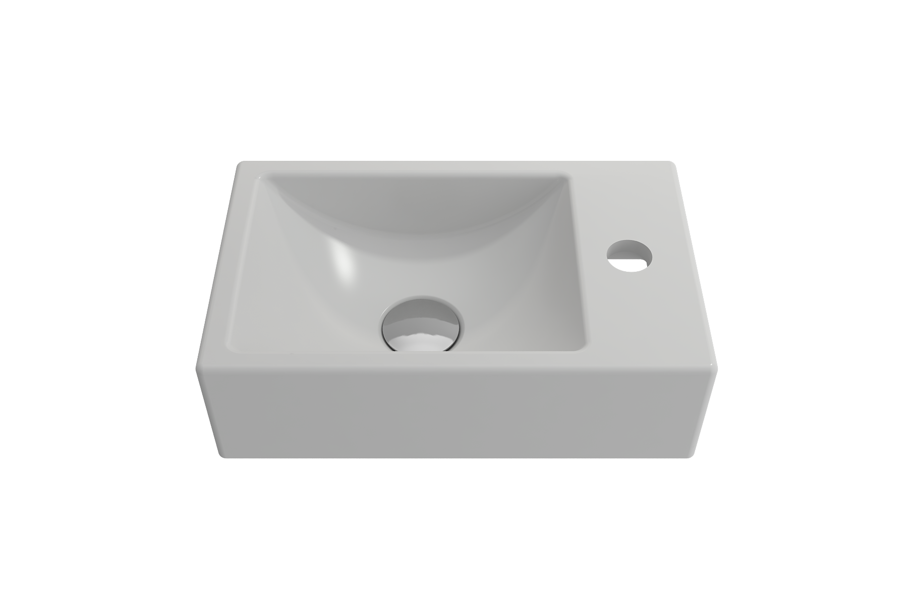 BOCCHI Milano Small 15" Rectangle Wallmount Fireclay Bathroom Sink, Matte White, Single Faucet Hole, 1419-002-0126