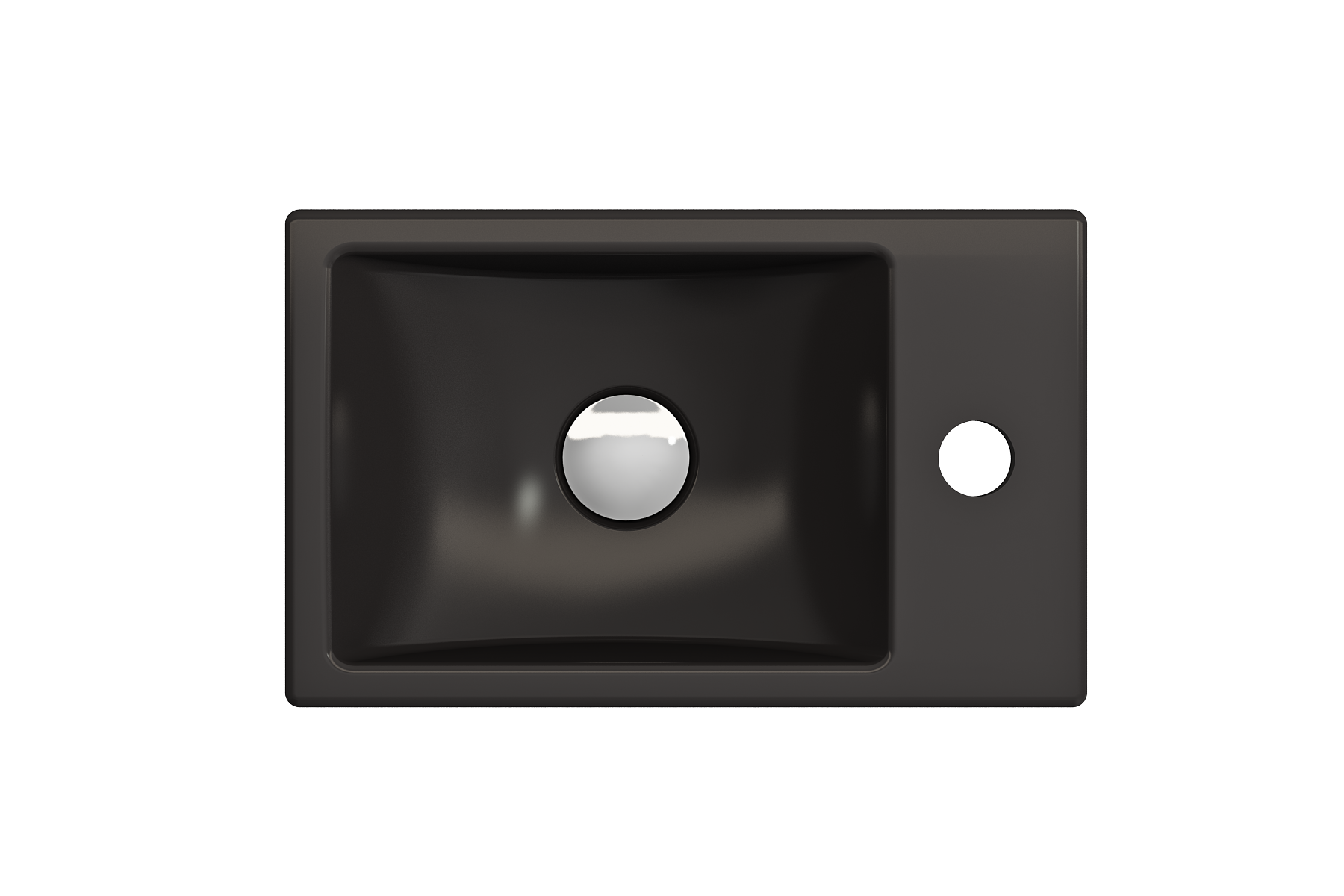 BOCCHI Milano Small 15" Rectangle Wallmount Fireclay Bathroom Sink, Matte Black, Single Faucet Hole, 1419-004-0126