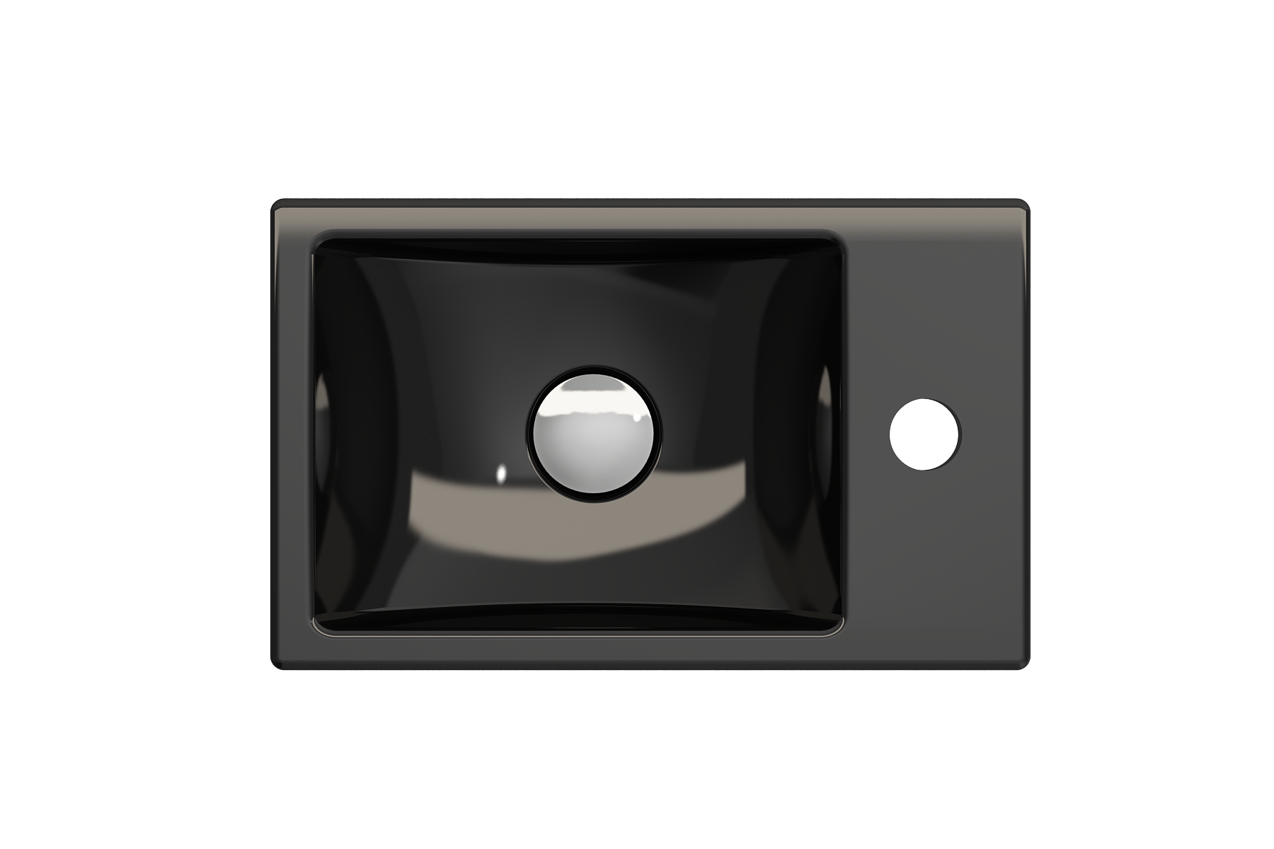 BOCCHI Milano Small 15" Rectangle Wallmount Fireclay Bathroom Sink, Black, Single Faucet Hole, 1419-005-0126