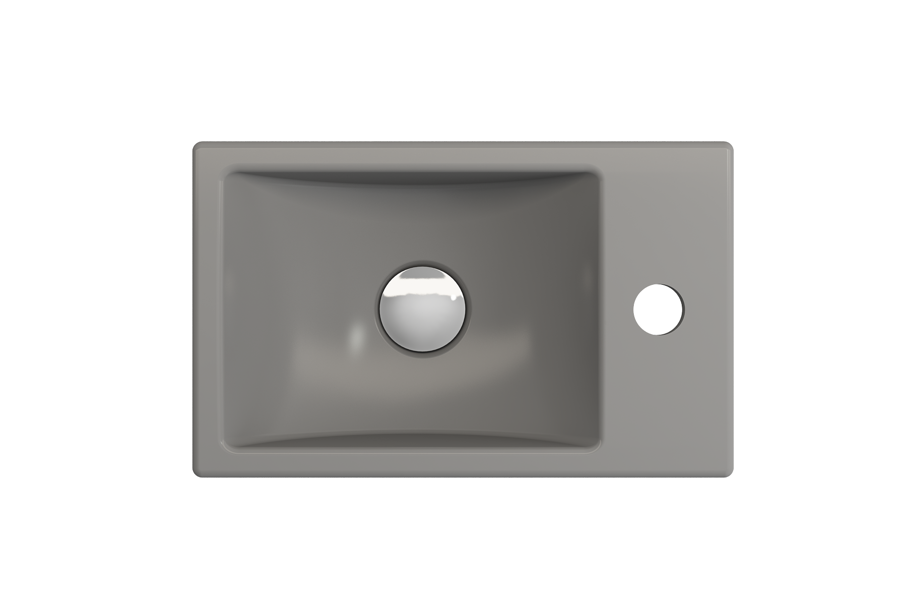 BOCCHI Milano Small 15" Rectangle Wallmount Fireclay Bathroom Sink, Matte Gray, Single Faucet Hole, 1419-006-0126