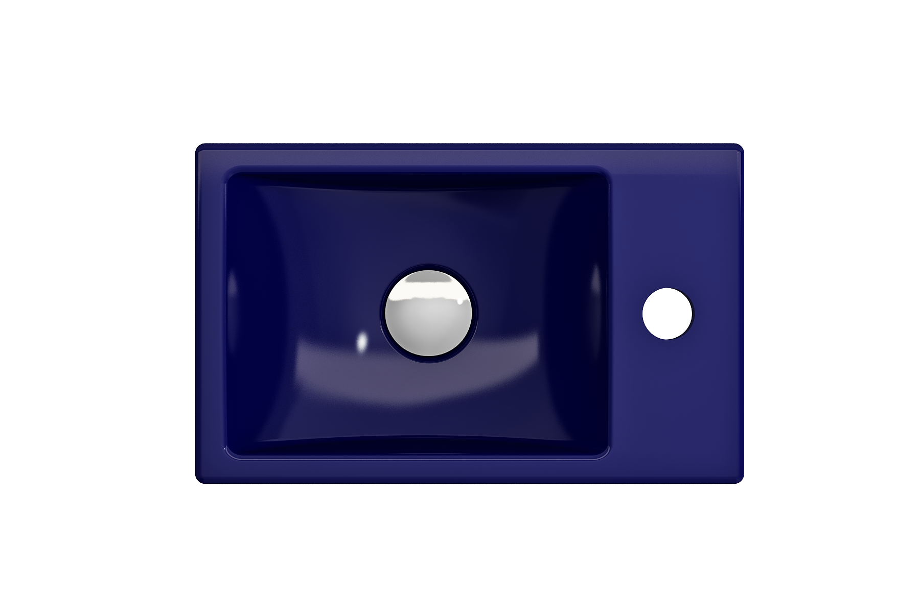 BOCCHI Milano Small 15" Rectangle Wallmount Fireclay Bathroom Sink, Sapphire Blue, Single Faucet Hole, 1419-010-0126
