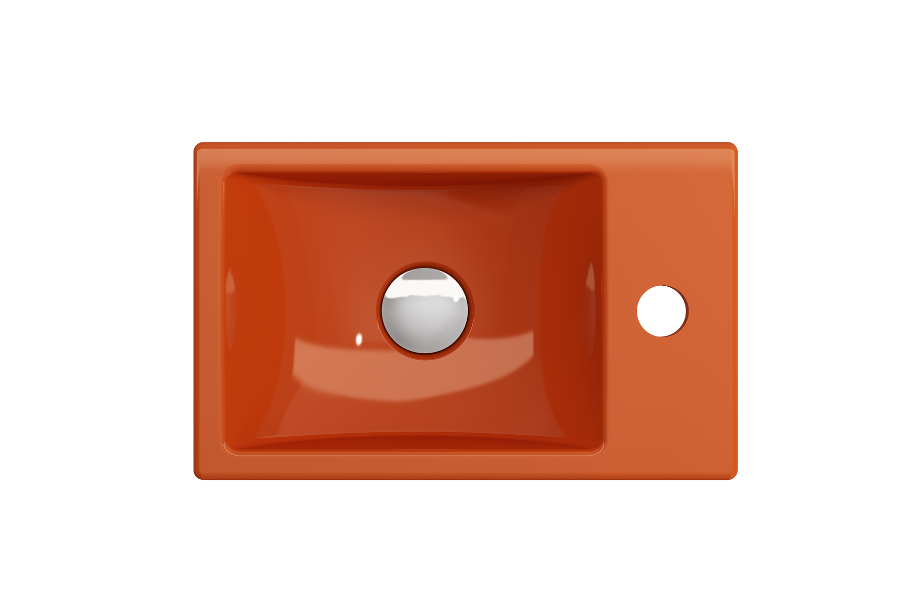 BOCCHI Milano Small 15" Rectangle Wallmount Fireclay Bathroom Sink, Orange, Single Faucet Hole, 1419-012-0126