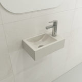 BOCCHI Milano Small 15" Rectangle Wallmount Fireclay Bathroom Sink, Biscuit, Single Faucet Hole, 1419-014-0126