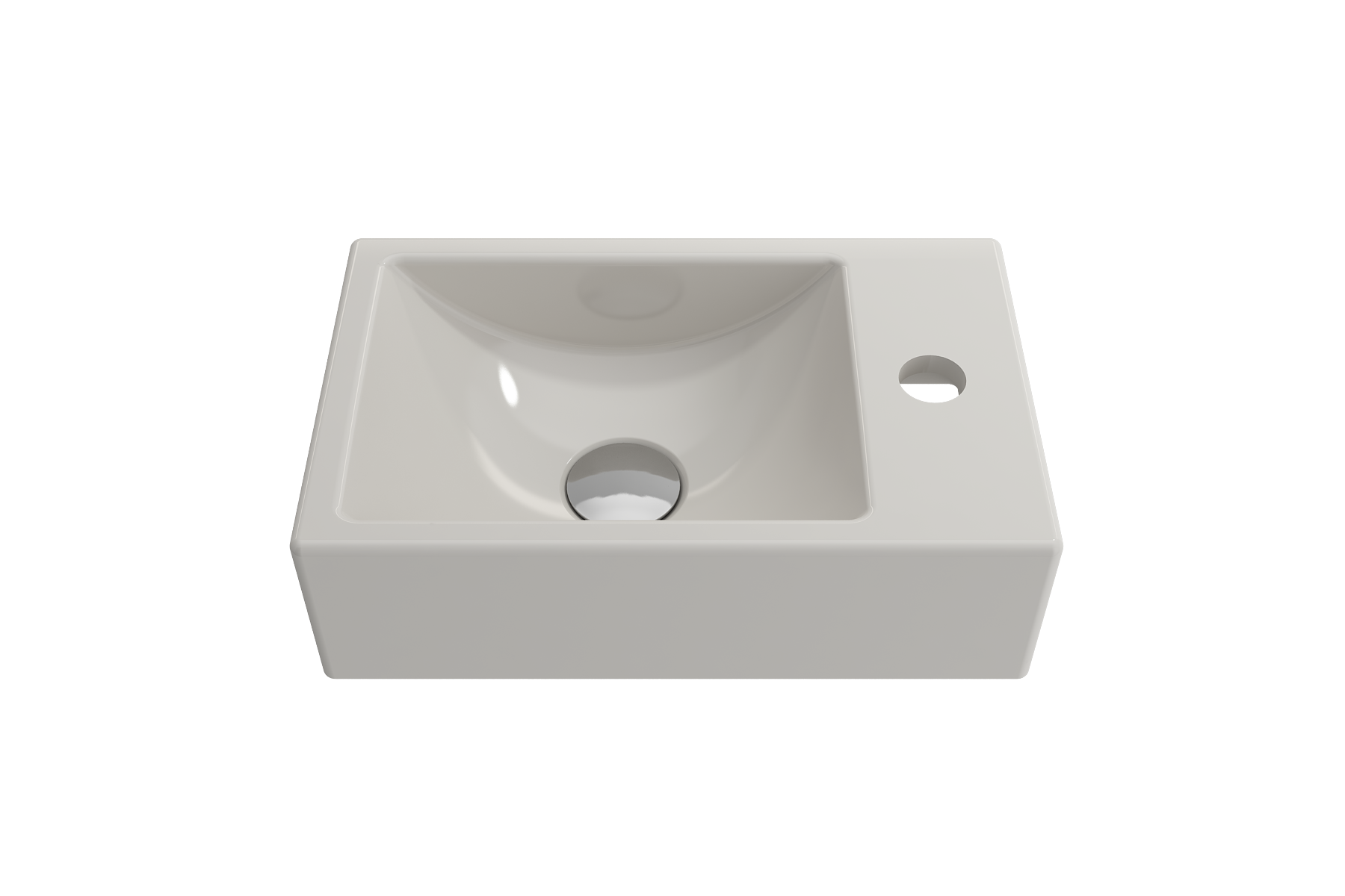 BOCCHI Milano Small 15" Rectangle Wallmount Fireclay Bathroom Sink, Biscuit, Single Faucet Hole, 1419-014-0126