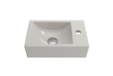 BOCCHI Milano Small 15" Rectangle Wallmount Fireclay Bathroom Sink, Biscuit, Single Faucet Hole, 1419-014-0126