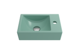 BOCCHI Milano Small 15" Rectangle Wallmount Fireclay Bathroom Sink, Matte Mint Green, Single Faucet Hole, 1419-033-0126