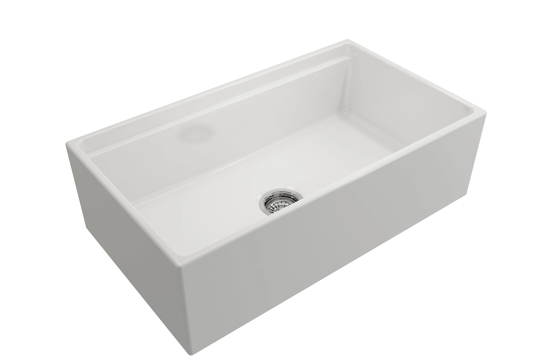 BOCCHI Contempo 33" Fireclay Workstation Farmhouse Sink Kit with Faucet and Accessories, White (sink) / Stainless Steel (faucet), 1504-001-2020SS