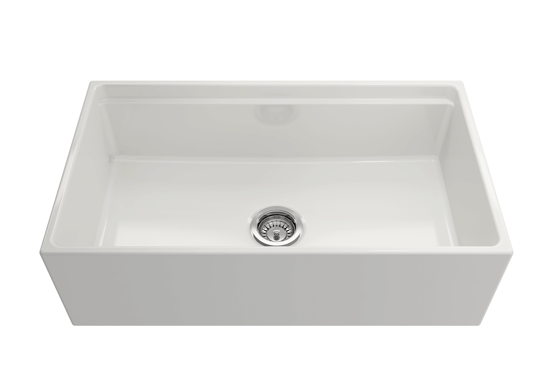BOCCHI Contempo 33" Fireclay Workstation Farmhouse Sink Kit with Faucet and Accessories, White (sink) / Stainless Steel (faucet), 1504-001-2020SS