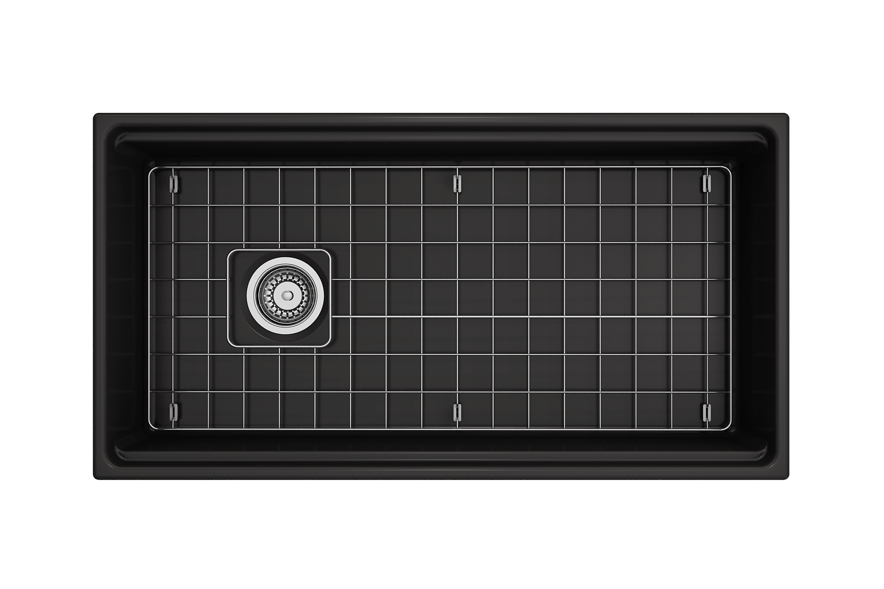 BOCCHI Contempo 36" Fireclay Workstation Farmhouse Sink Kit with Faucet and Accessories, Matte Black (sink) / Matte Black (faucet), 1505-004-2020MB