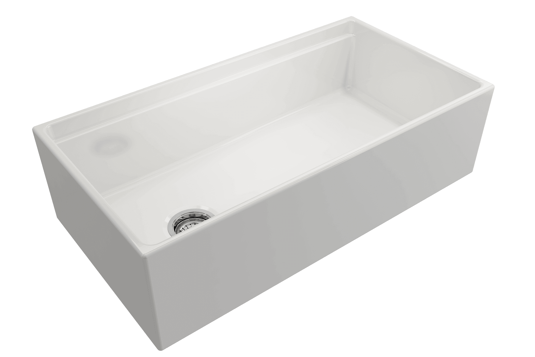 BOCCHI Contempo 36" Fireclay Workstation Farmhouse Sink Kit with Faucet and Accessories, White (sink) / Chrome (faucet), 1505-001-2020CH