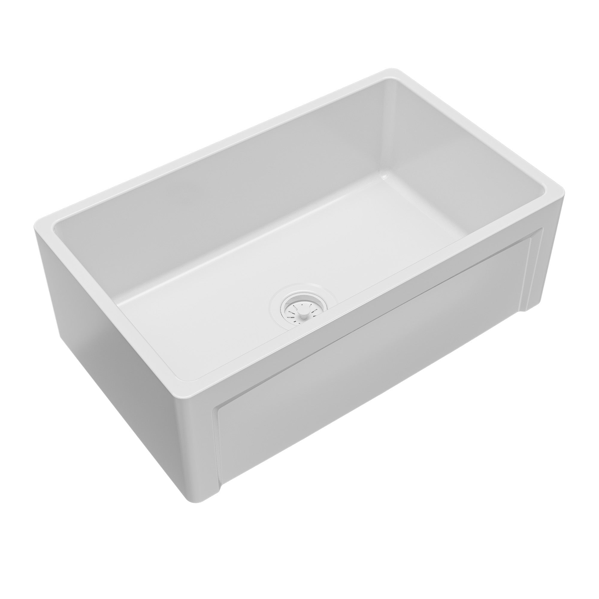 Alternative View of Karran Fireclay 30" Fireclay Farmhouse Sink with Accessories, White, FCP30SBWH