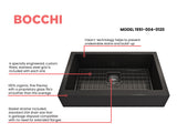 BOCCHI Nuova 34" Fireclay Retrofit Farmhouse Sink with Accessories, Matte Black, 1551-004-0120