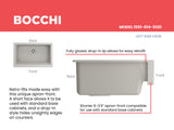 BOCCHI Nuova 34" Fireclay Retrofit Farmhouse Sink with Accessories, Biscuit, 1551-014-0120