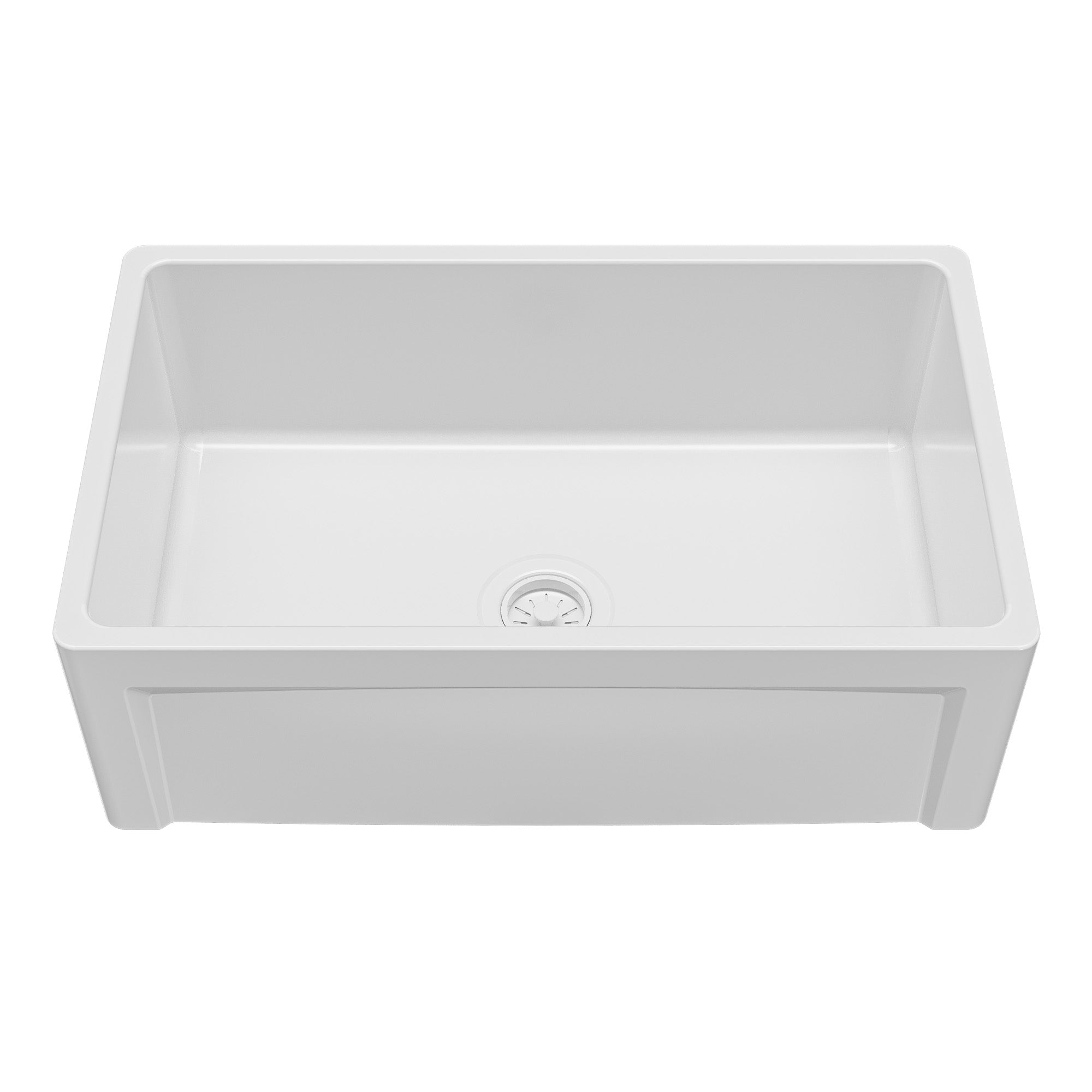 Alternative View of Karran Fireclay 30" Fireclay Farmhouse Sink with Accessories, White, FCP30SBWH