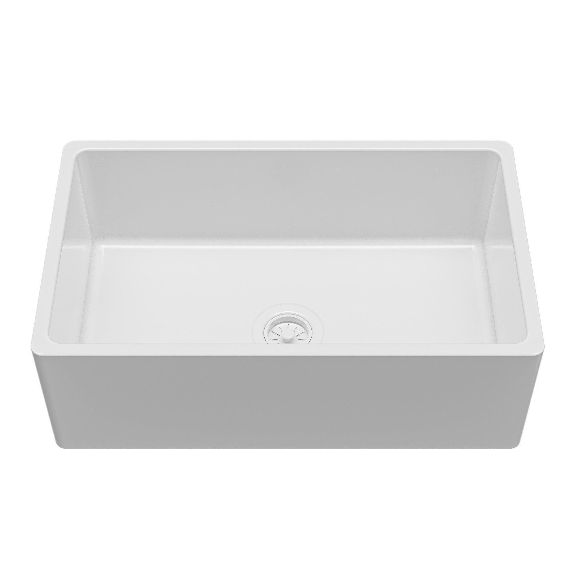 Alternative View of Karran Fireclay 30" Fireclay Farmhouse Sink with Accessories, White, FCP30SBWH