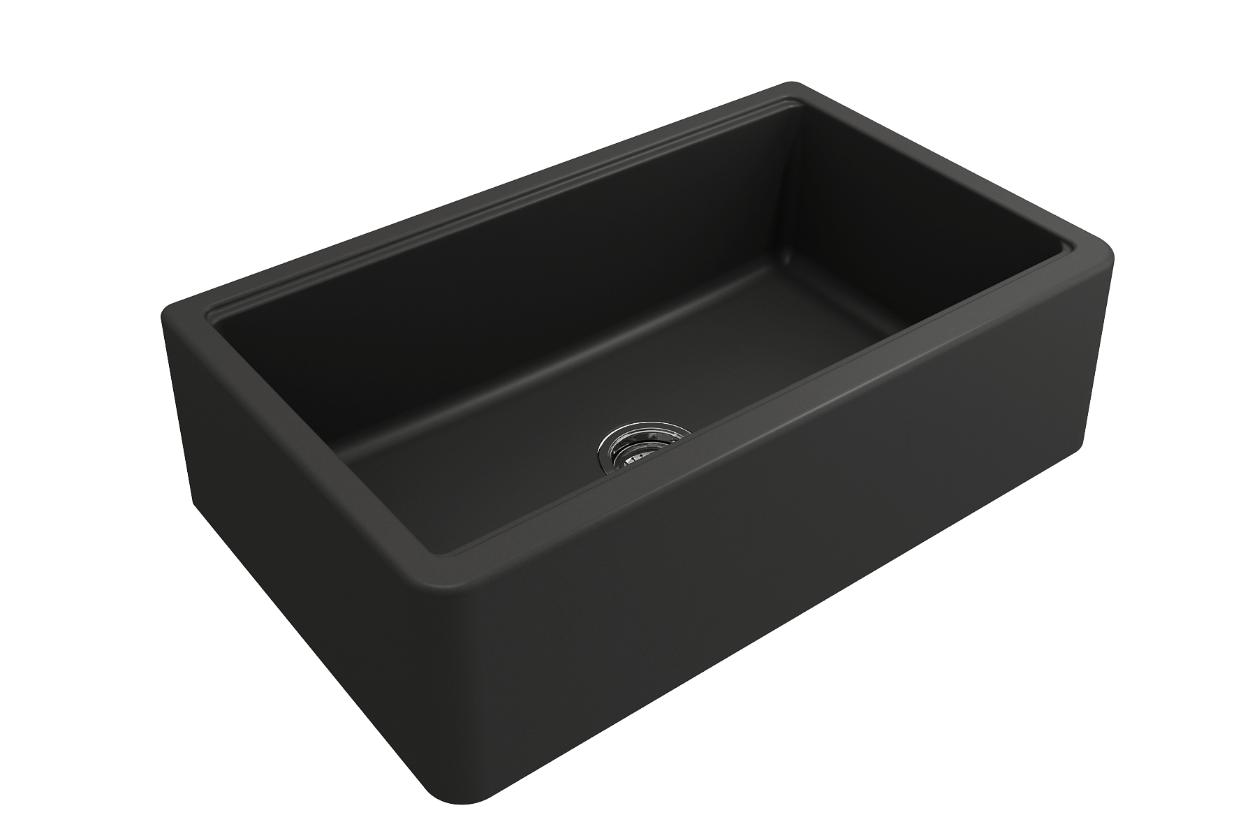 BOCCHI Arona 33" Granite Workstation Farmhouse Sink Kit with Faucet and Accessories, Matte Black (sink) / Stainless Steel (faucet), 1600-504-2020SS