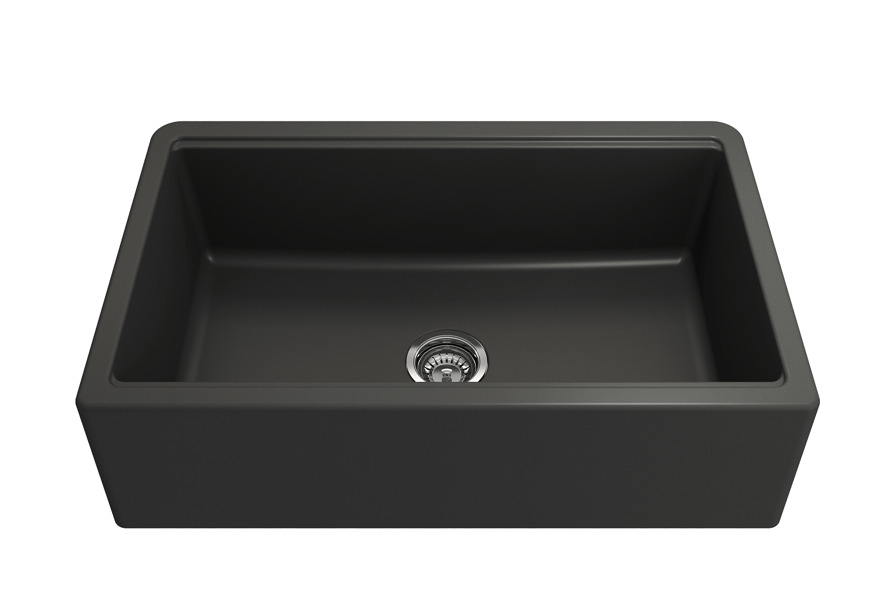 BOCCHI Arona 33" Granite Workstation Farmhouse Sink Kit with Faucet and Accessories, Matte Black (sink) / Chrome (faucet), 1600-504-2020CH