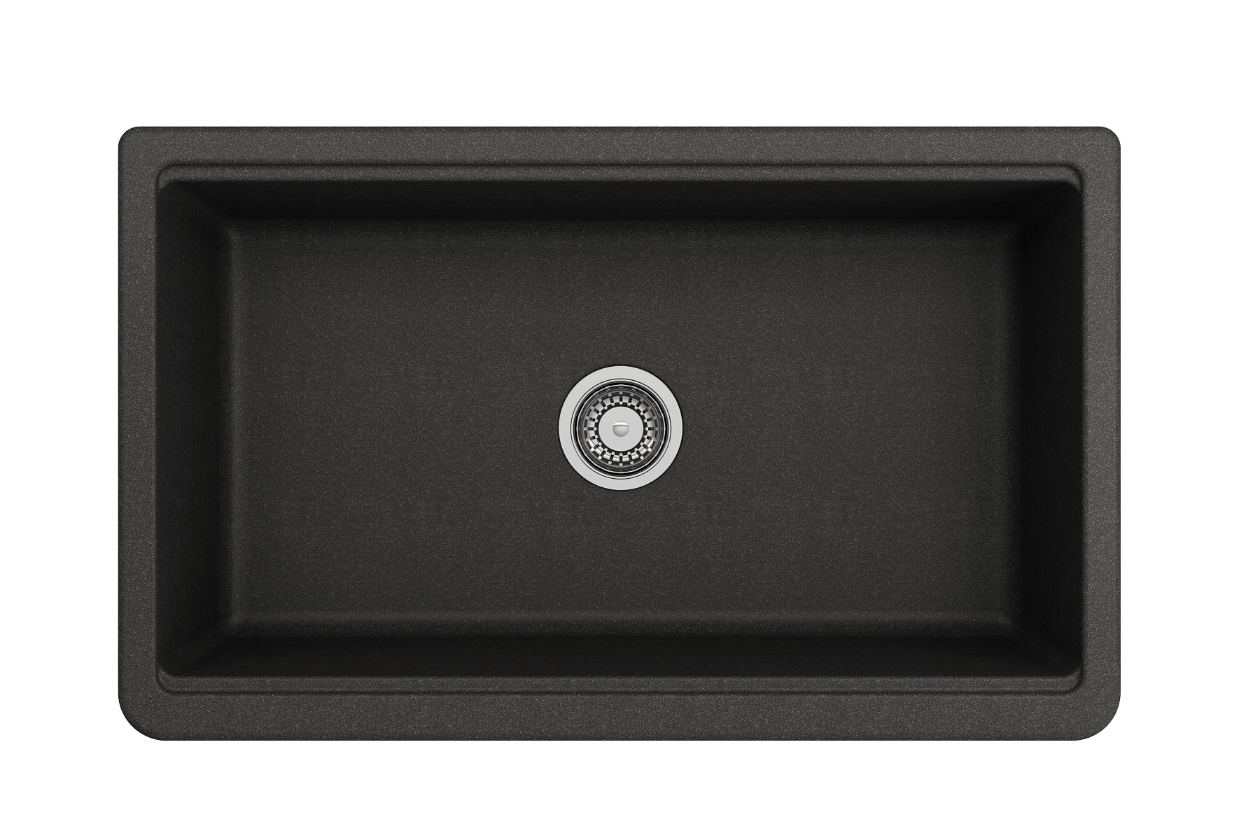 BOCCHI Arona 33" Granite Workstation Farmhouse Sink Kit with Faucet and Accessories, Metallic Black (sink) / Stainless Steel (faucet), 1600-505-2020SS