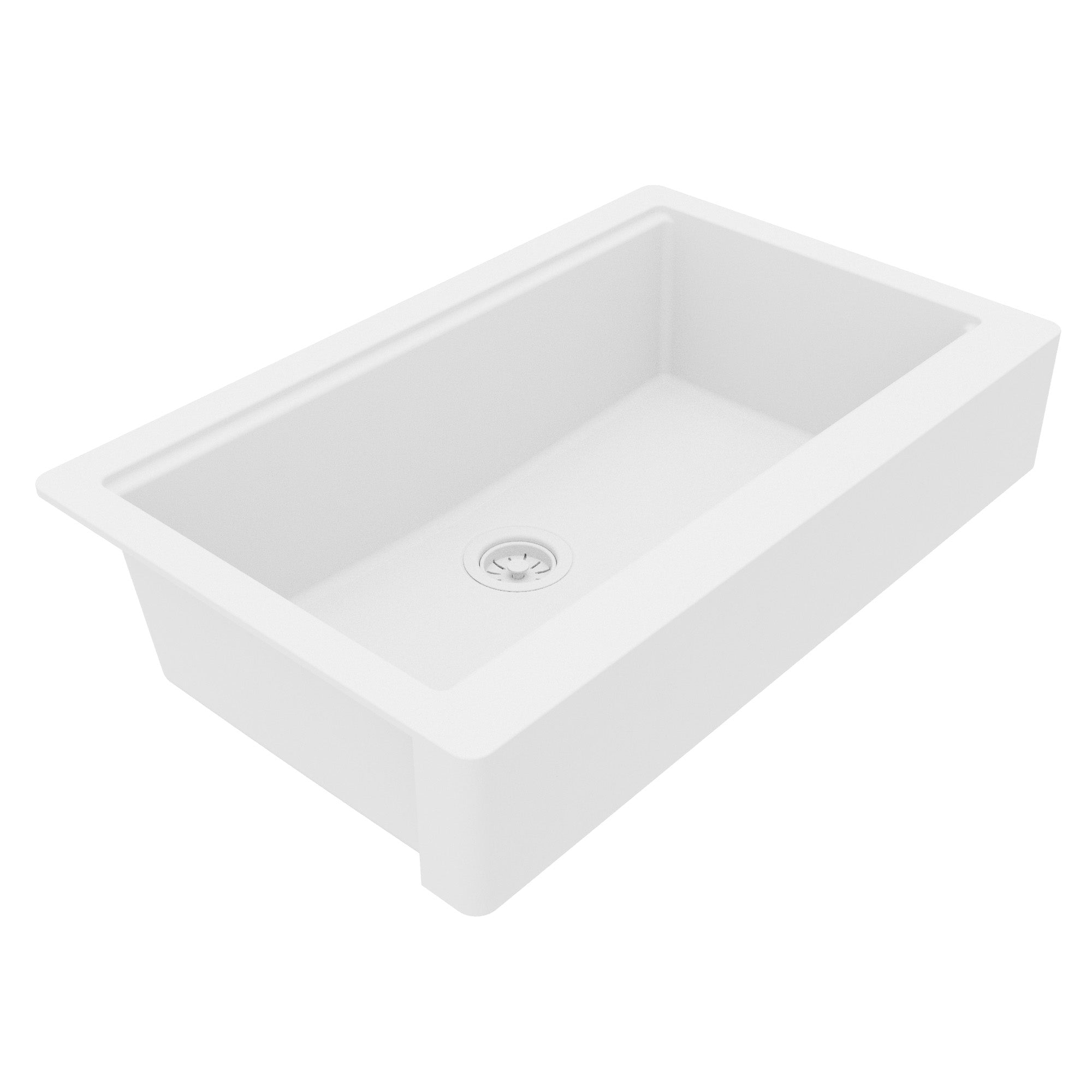 Karran 34 quartz composite retrofit workstation farmhouse sink white product image