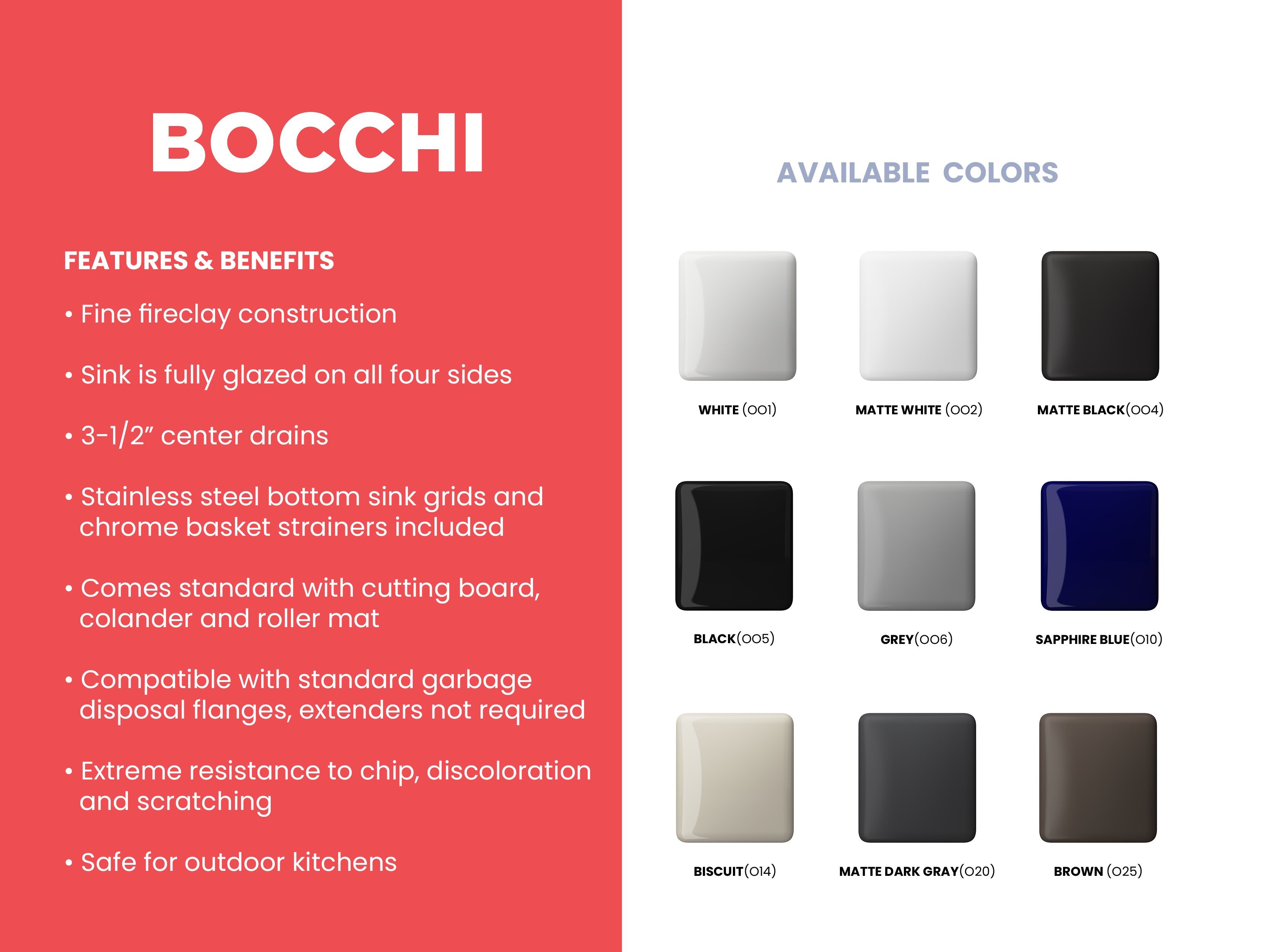 BOCCHI Contempo 27" Fireclay Workstation Farmhouse Sink Kit with Accessories, White, 1628-001-0120