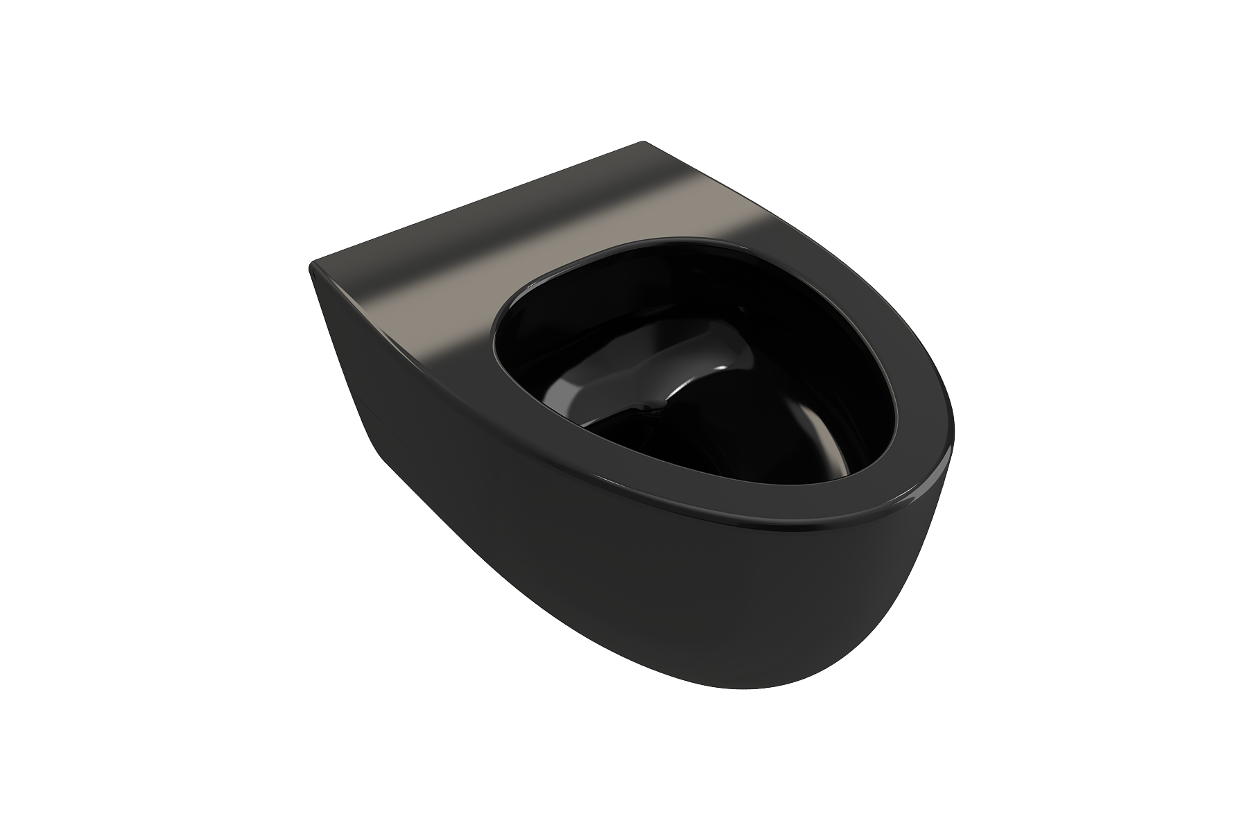 BOCCHI Milano Wall-hung Elongated Toilet Bowl Black, 1632-005-0129
