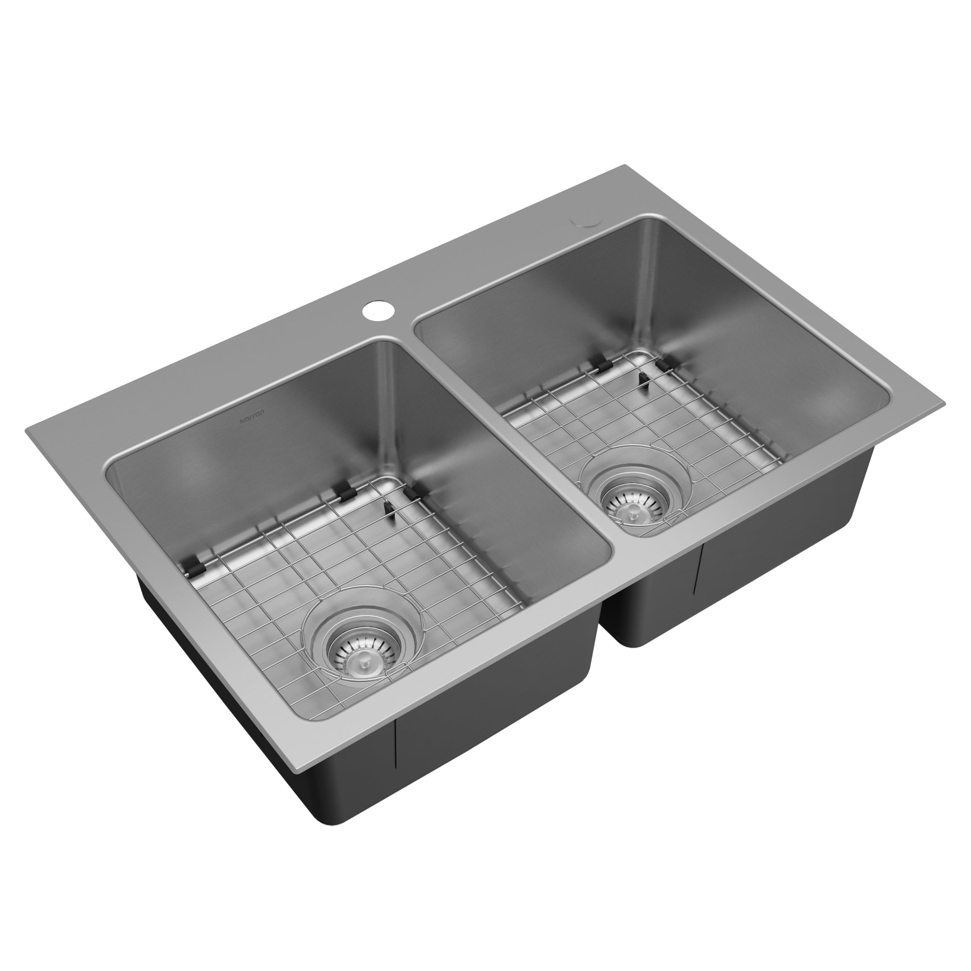 Karran lansen 33 stainless steel kitchen sink 50/50 double bowl product image