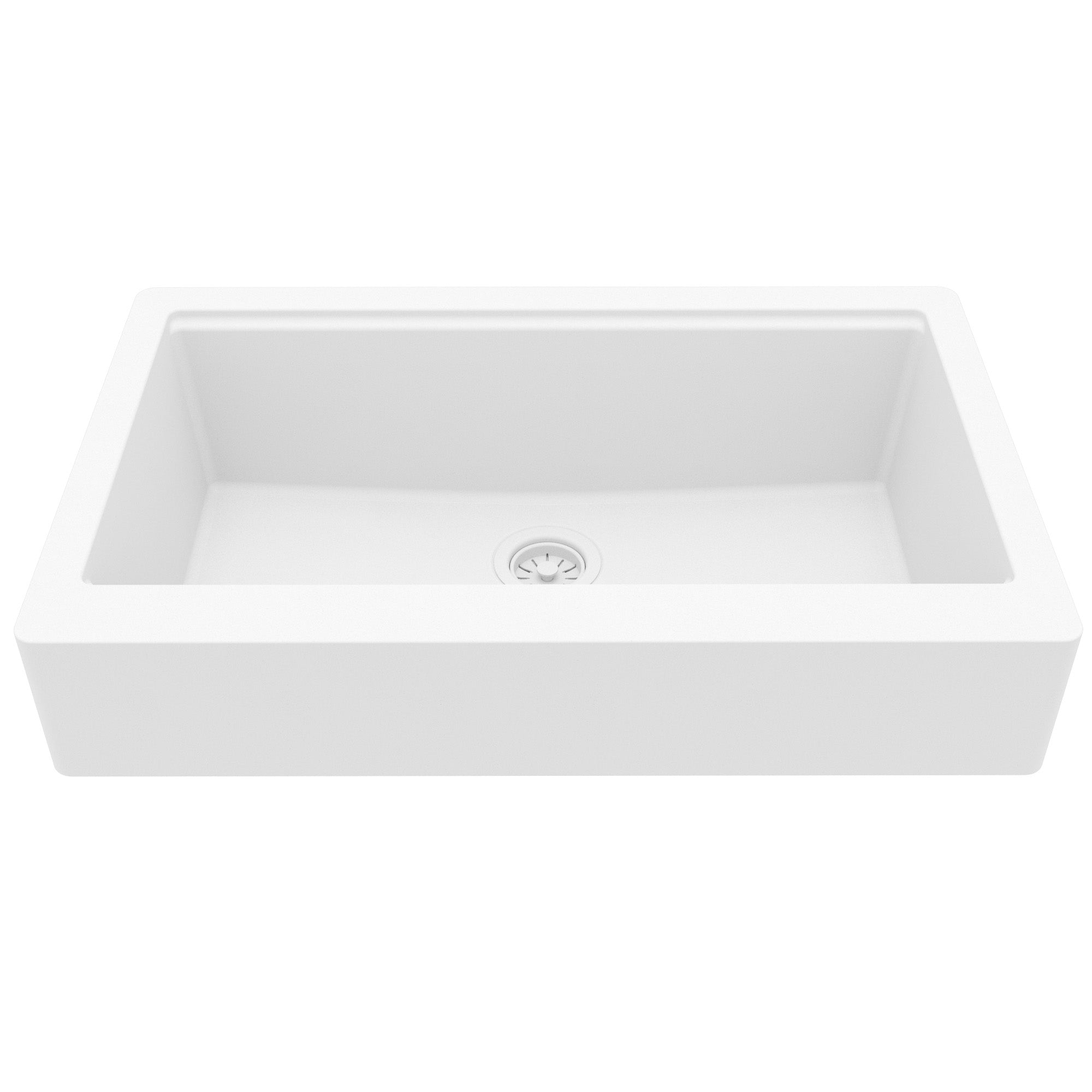 Karran 34 quartz composite retrofit workstation farmhouse sink white product image