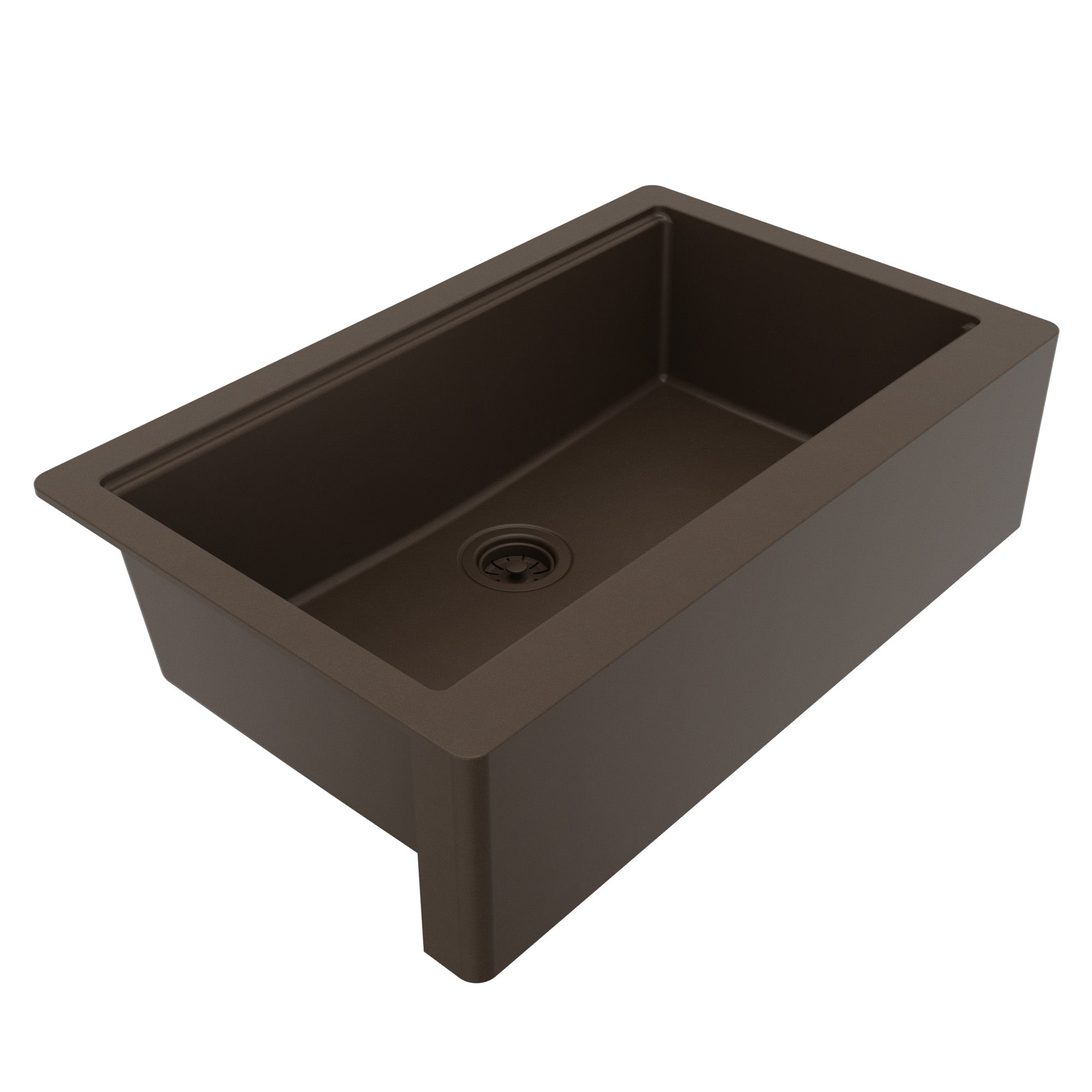 Karran 34 quartz composite workstation farmhouse sink brown product image
