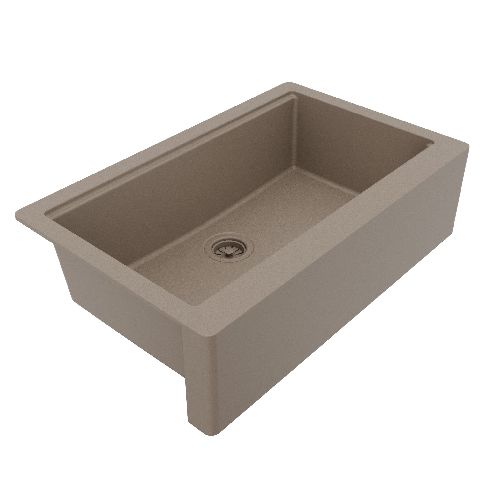 Karran 34 quartz composite workstation farmhouse sink concrete product image
