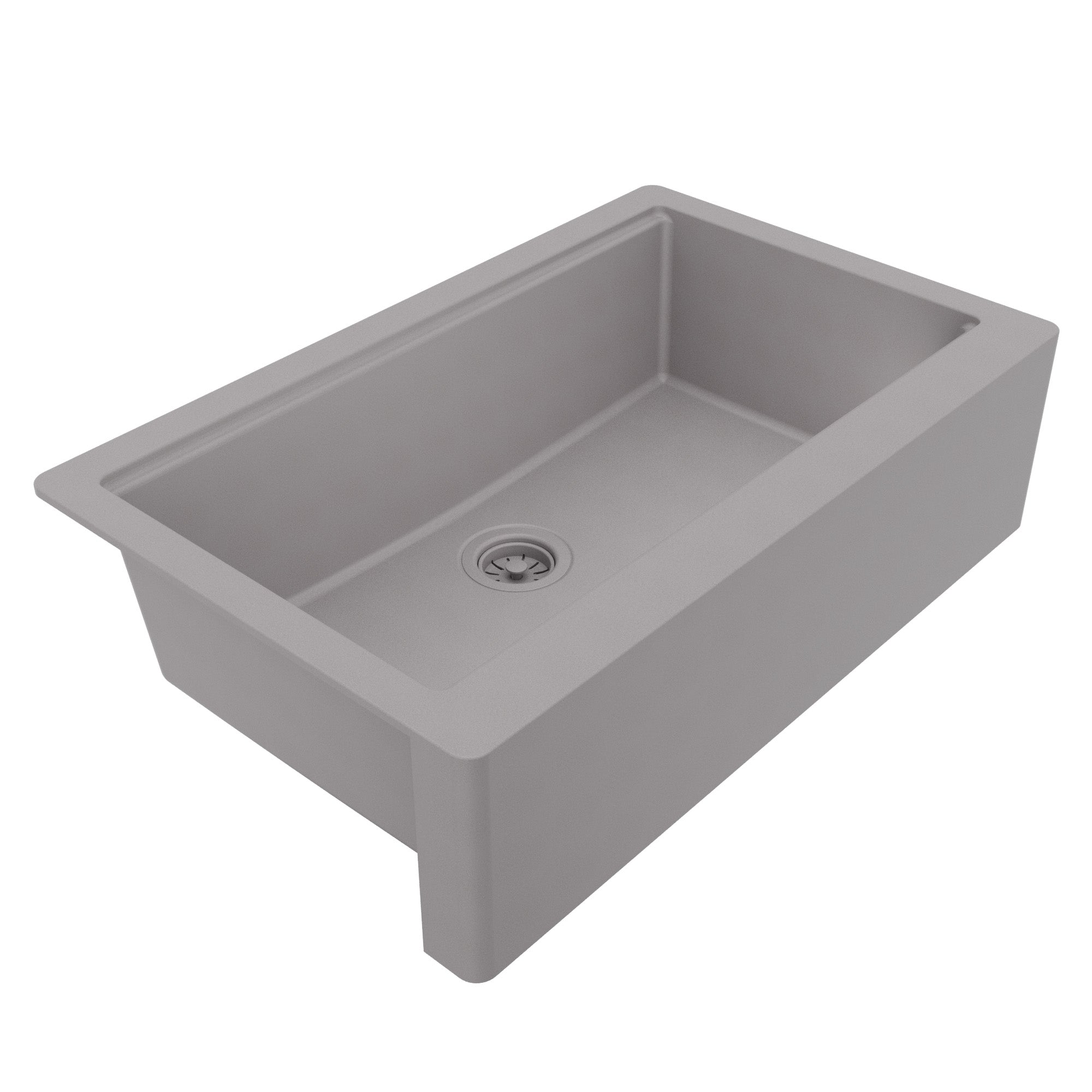 Karran 34 quartz composite workstation farmhouse sink grey product image