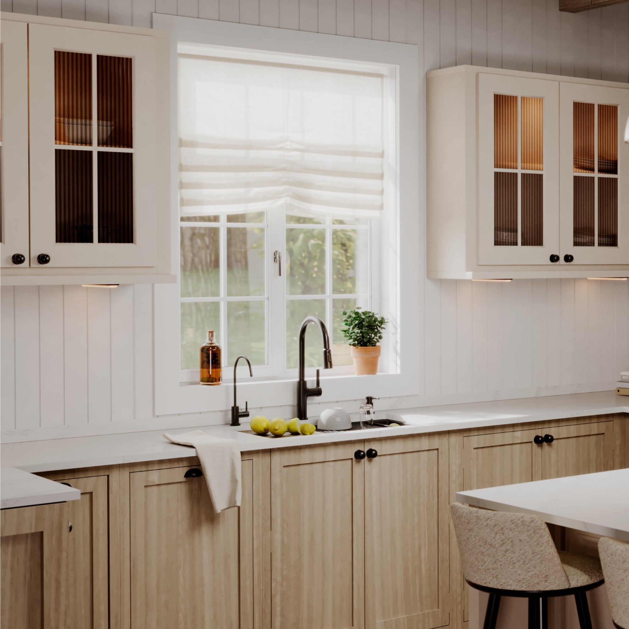 Karran 32 quartz composite workstation kitchen sink 50/50 double bowl black lifestyle image