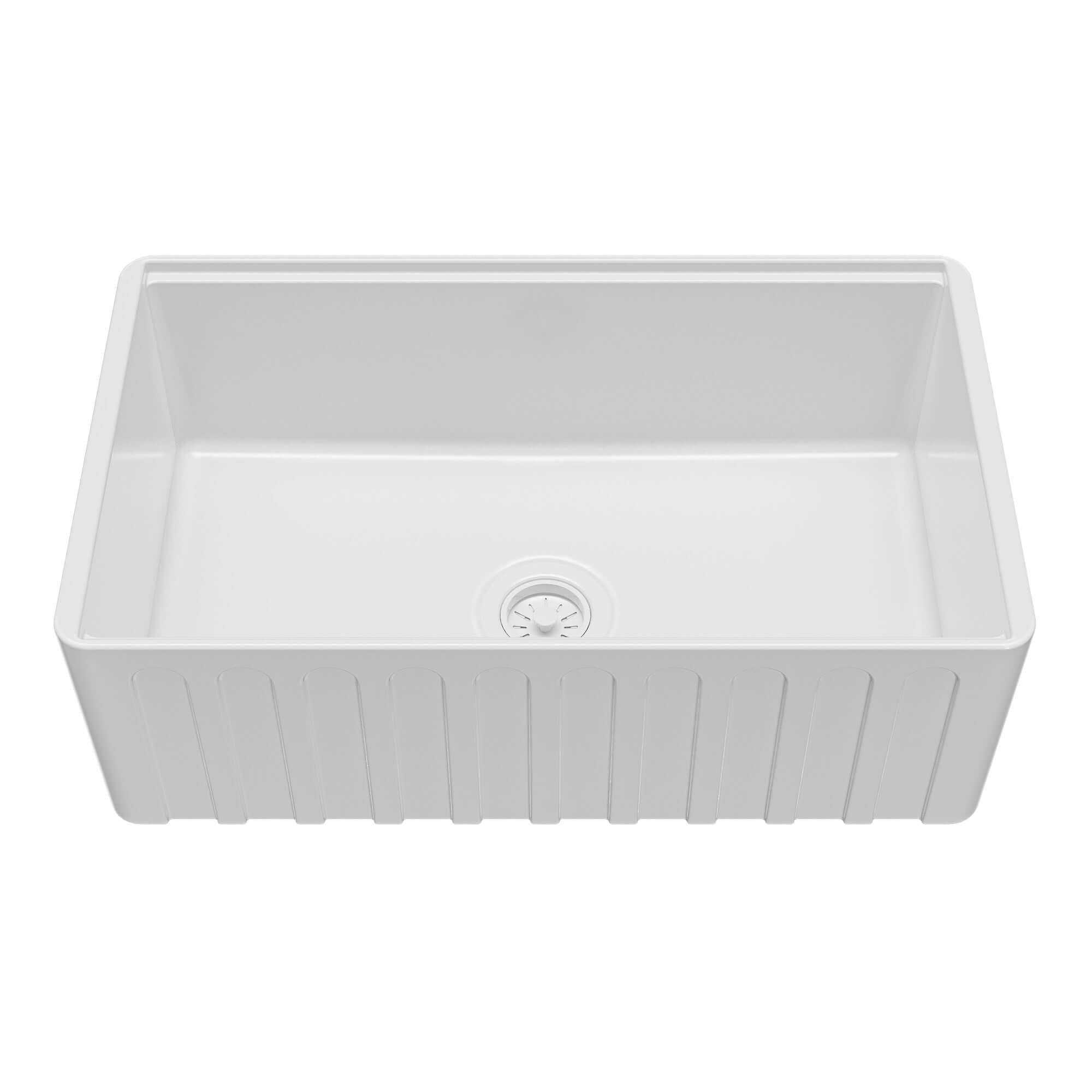 Alternative View of Karran Fireclay 30" Fireclay Workstation Farmhouse Sink with Accessories, White, FCWSF30SBWH-PK1