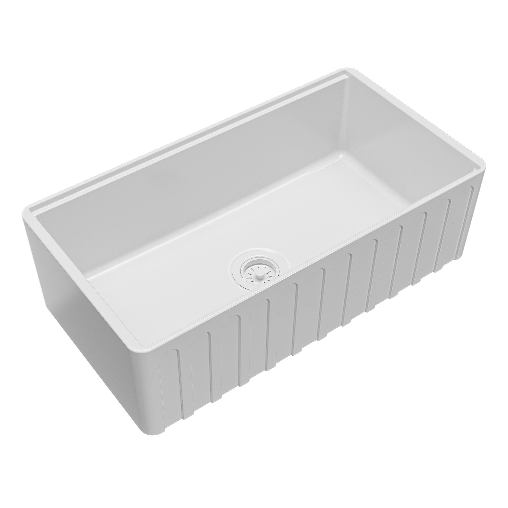 Alternative View of Karran Fireclay 33" Fireclay Workstation Farmhouse Sink with Accessories, White, FCWSF33SBWH-PK1
