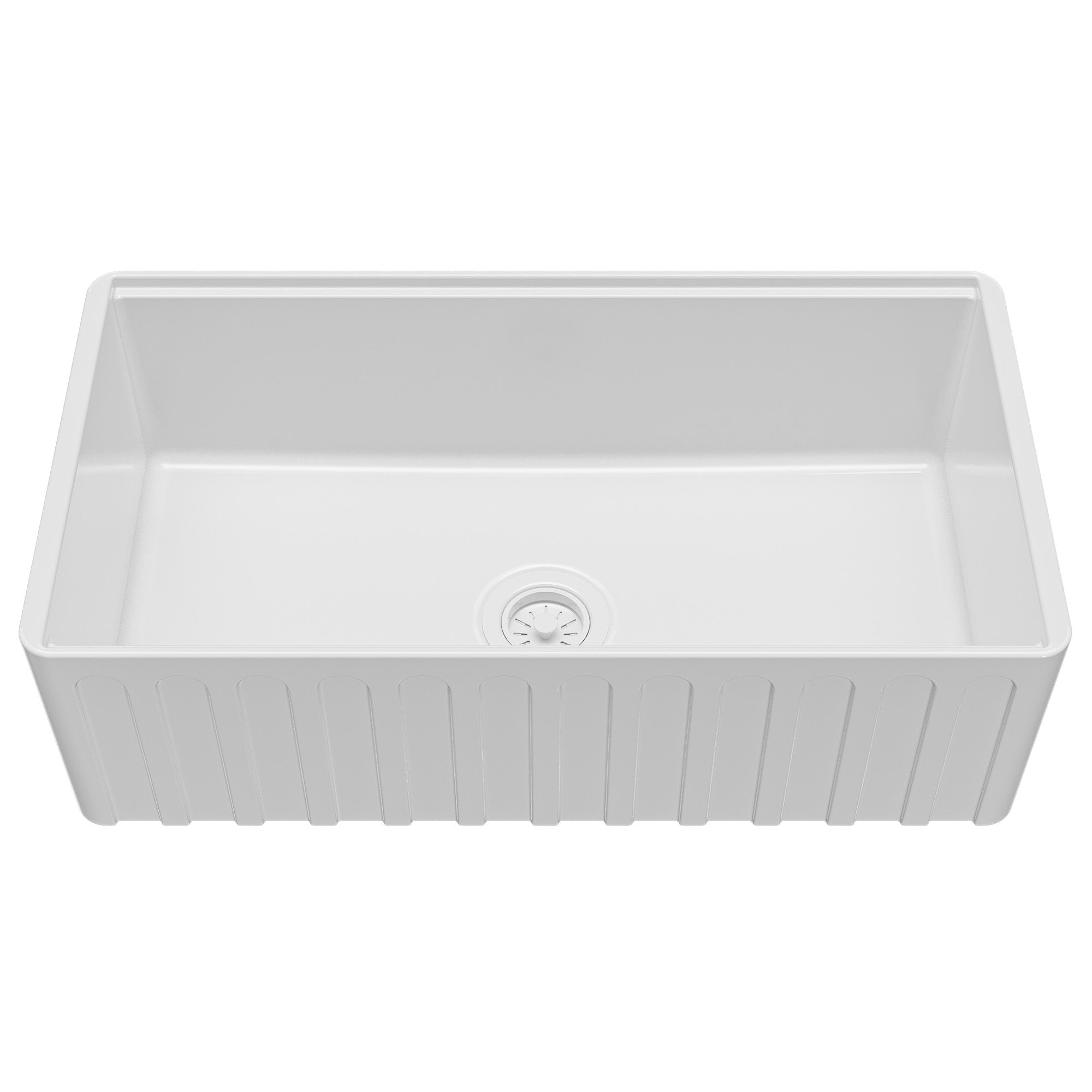 Alternative View of Karran Fireclay 33" Fireclay Workstation Farmhouse Sink with Accessories, White, FCWSF33SBWH-PK1